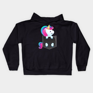 unicorn pouch pocket Kids Hoodie